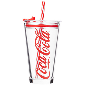 Glass Cup with Straw